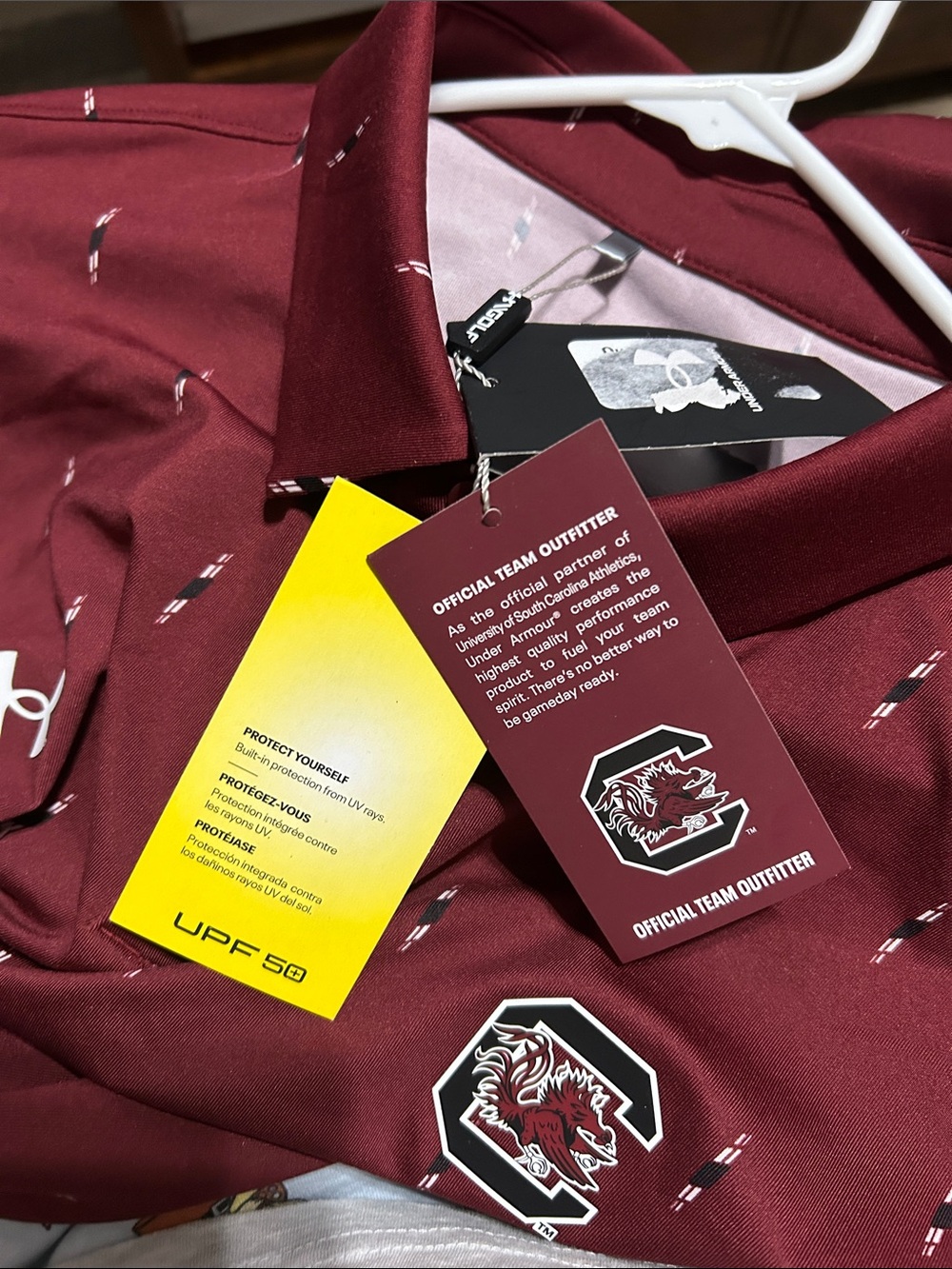 Under Armour Men's Garnet Polo with South Carolina Logo - Picture 6 of 6